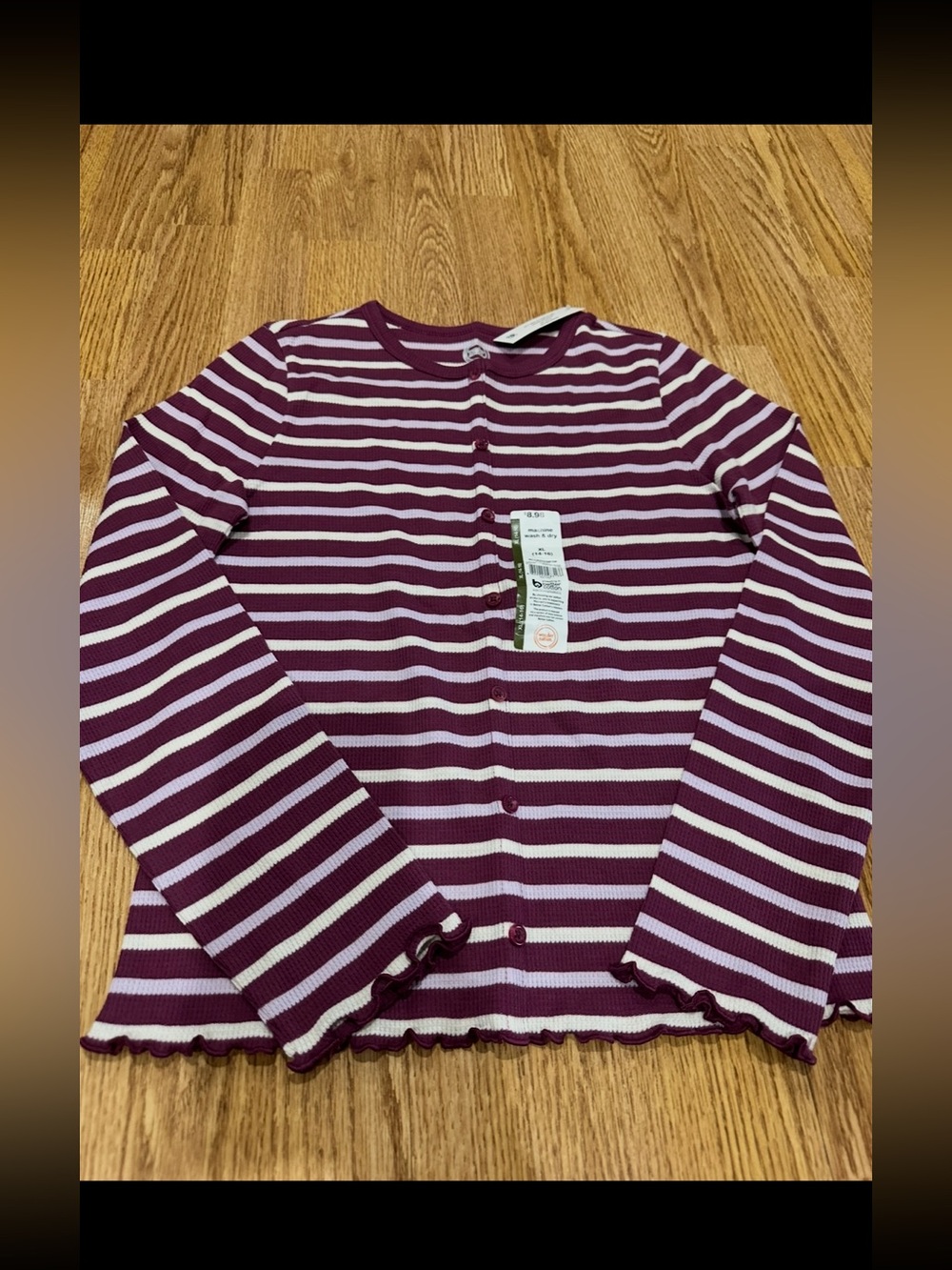 NWT WONDER NATION long sleeve girls kids shirt size 14/16